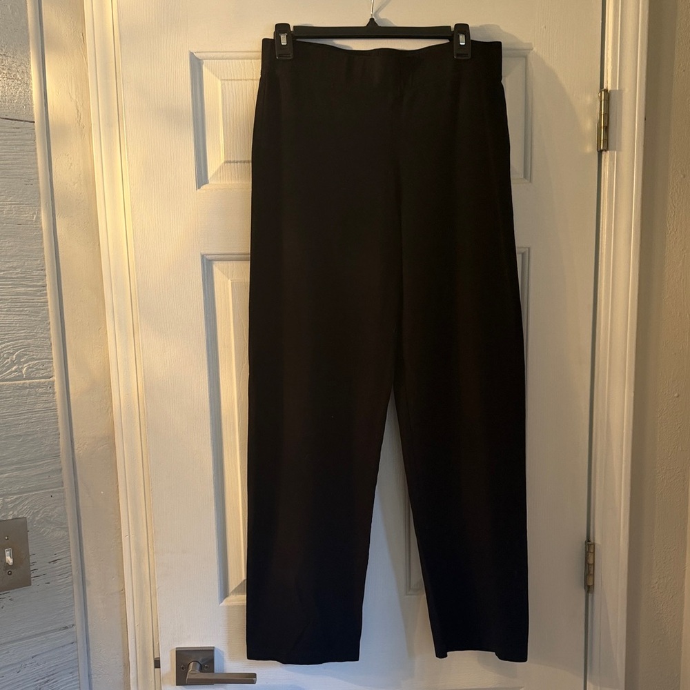 Eileen Fisher Classic Black Pull on Pants with Slim Leg size Medium